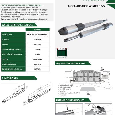 Pistones Seg Pivus 300 con Baterías de Respaldo - KPV300